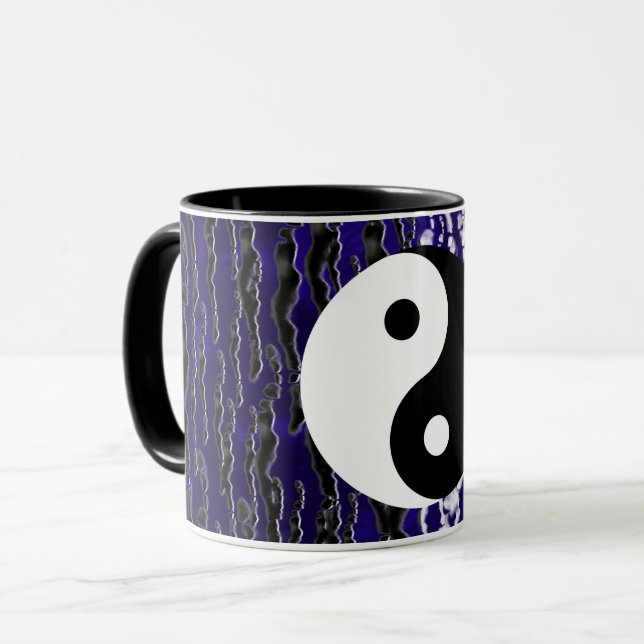 Taza Yin Yang Azul Tranquilidad Zen Energía (Anverso izquierdo)
