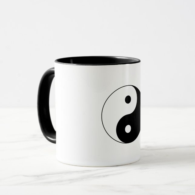Taza Yin-Yang blanco y negro (Anverso izquierdo)