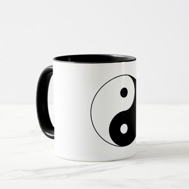 Taza Yin-Yang blanco y negro (Anverso izquierdo)