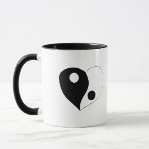Taza Yin Yang Heart (B/W)