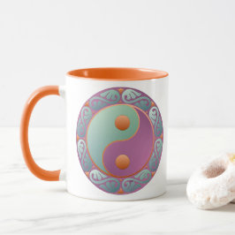 Taza Yin Yang Medallion Violet Turquoise