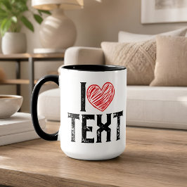 TAZA YO CON DISEÑO DE CORAZÓN ROJO