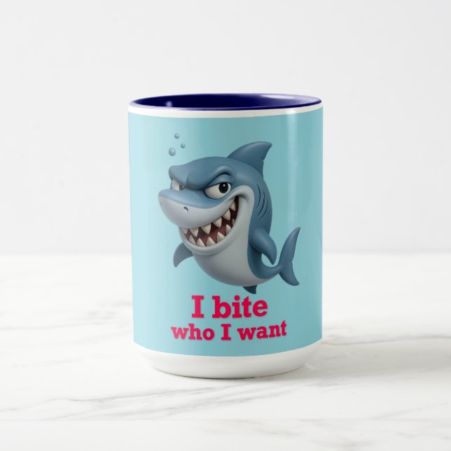 Taza Yo Morto Lo Que Quiero - Divertido Tiburón Persona (Centro)