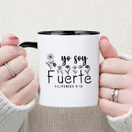 Taza Yo soy Fuerte café cristiano español Mug