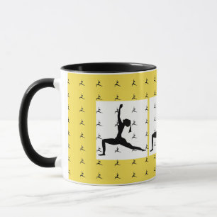 Taza Yoga divertido diseña café combinado amarillo Mug/