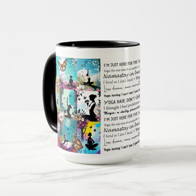 Taza Yoga Punks y Poses con mariposas (Anverso izquierdo)