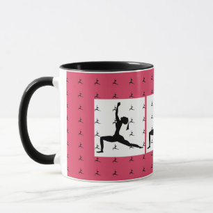 Taza Yoga rosa oscuro diseña café mixto