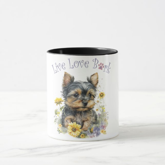Taza Yorkie Dog Mom Floral (Centro)