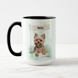 Taza Yorkshire Terrier Watercolor Personalized Dog