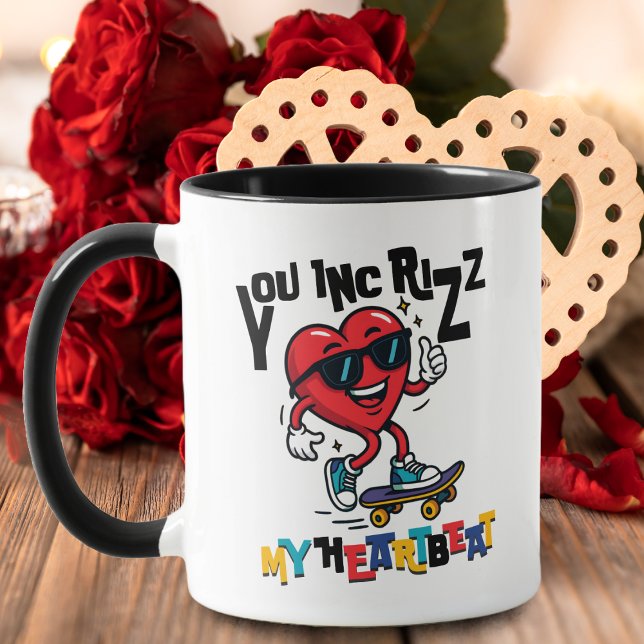 Taza You Inc Rizz my Heartbeat - Cute skateboard heart (Subido por el creador)