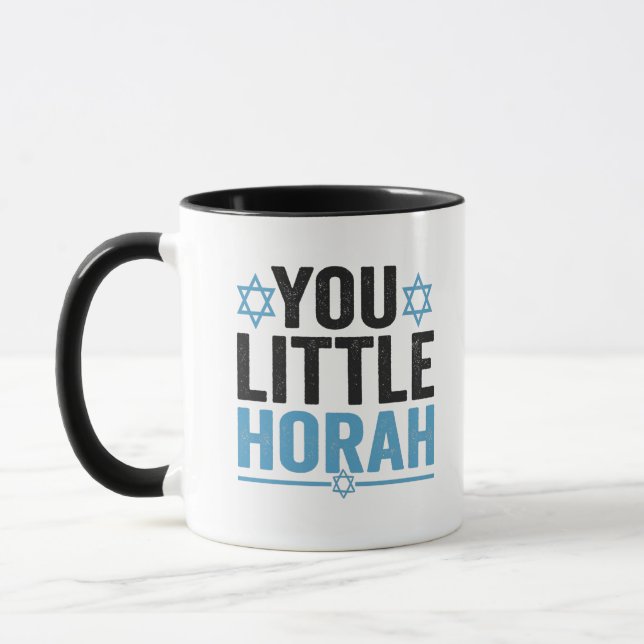 Taza You Little Horah Hanukkah Funny Jewish Saying Gift (Izquierda)