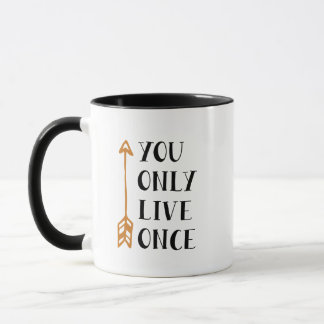 Taza You Only Live Once – YOLO Arrow Design for T-Shirt