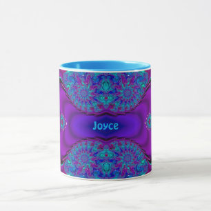 Taza ~ Zany 3D ~ Blue, Green y Purple Mug JOYCE