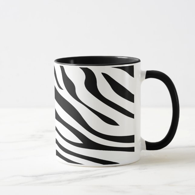 Taza Zebbra raya blanco y negro (Derecha)
