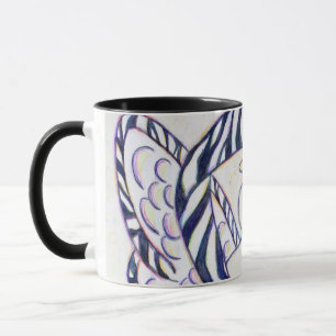 Taza Zebra Stripe Awareness Ribbon Angel Coffee Mugs
