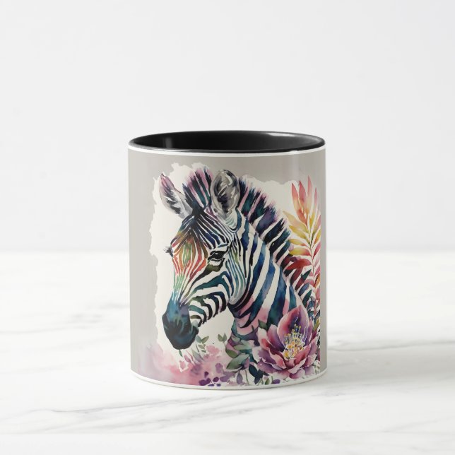 Taza Zebra Watercolor Art Mug (Centro)