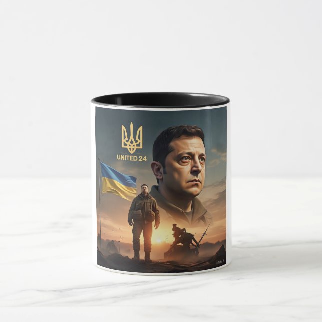 Taza Zelenskyy Presidente ucraniano Coffee Mug (Centro)