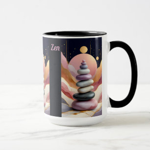 Taza Zen Piedras Espirituales Equilibra el arte Cosmos