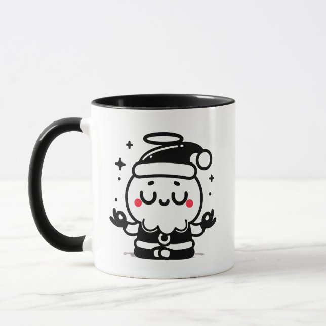 Taza Zen Santa – Cute Meditating Santa Claus Holiday (Izquierda)