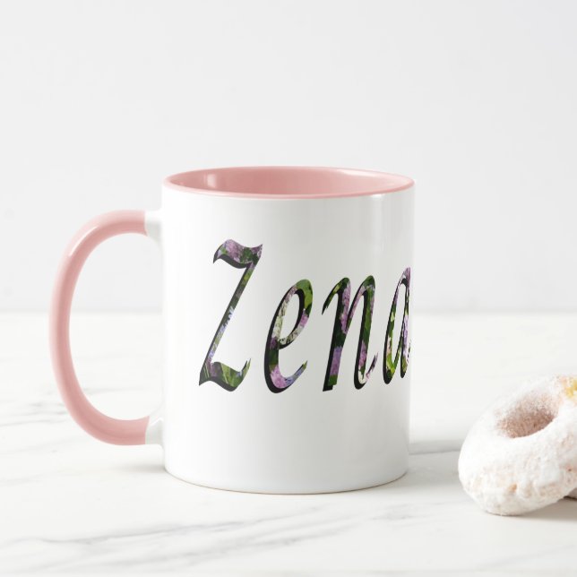 Taza Zena, nombre, logotipo, (Con donut)
