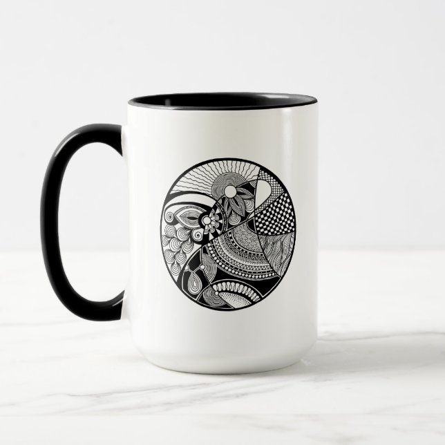 Taza Zendala abstracto en círculo (Izquierda)