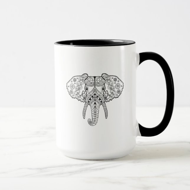 Taza Zentangle inspiró el elefante (Derecha)