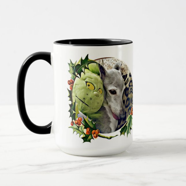 Taza Zephyr the Italian Greyhound Holiday Mug (Izquierda)