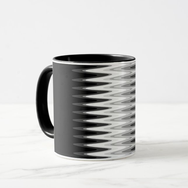 Taza Zig Zag Black Gray Pattern (Anverso izquierdo)
