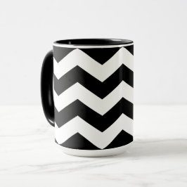Taza Zigzag Chevron Blanco Y Negro