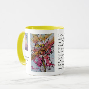 Taza Zinnia en declive 001 / Artista Larry Lerew