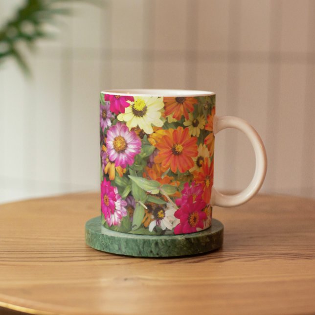 Taza Zinnia Flower Garden Floral (In Situ Coaster)