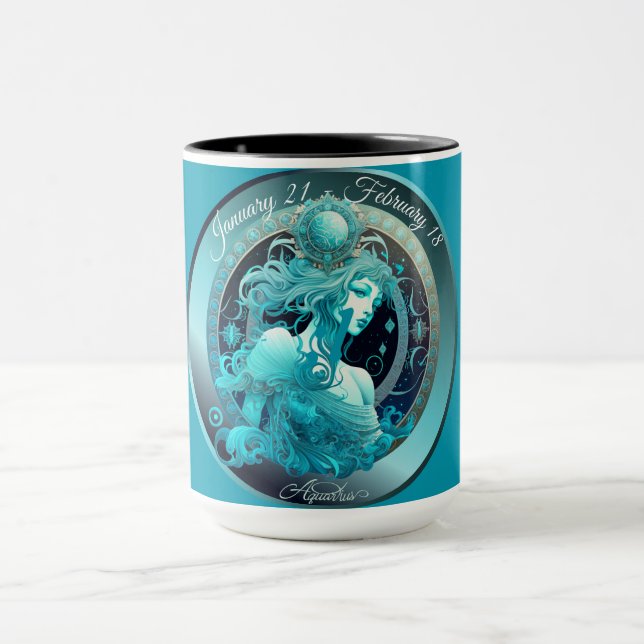 Taza Zodiac Aquarius "21 de enero - 18 de febrero" (Centro)