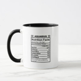 Taza Zodiac Aquarius Nutrition Fact Mug