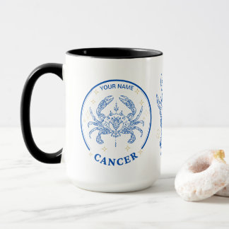 Taza Zodiac canceroso personalizado de 15 oz