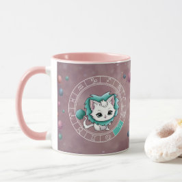 Taza Zodiac Leo Cute Cat Wheel Planet Astrología