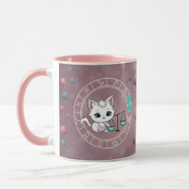 Taza Zodiac libra Cute Cat Wheel Planet Astrología