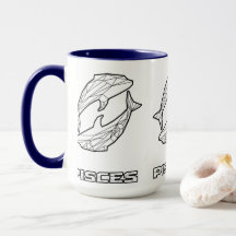 Zodiac Rótulo Mug: Pisces