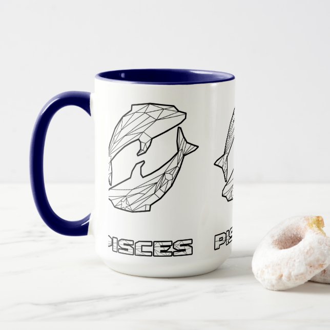 Taza Zodiac Rótulo Mug: Pisces (Con donut)