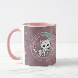 Taza Zodiac Sagittarius Cute Cat Wheel Planeta Astrolog