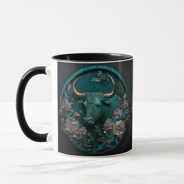 Taza Zodiac Taurus arte Metalizado (Izquierda)