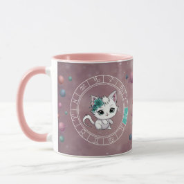 Taza Zodiac virgo Cute Cat Wheel Planet Astrología