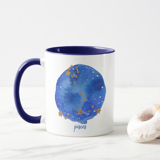 Taza Zodiaco de la constelación del cielo nocturno de (Con donut)