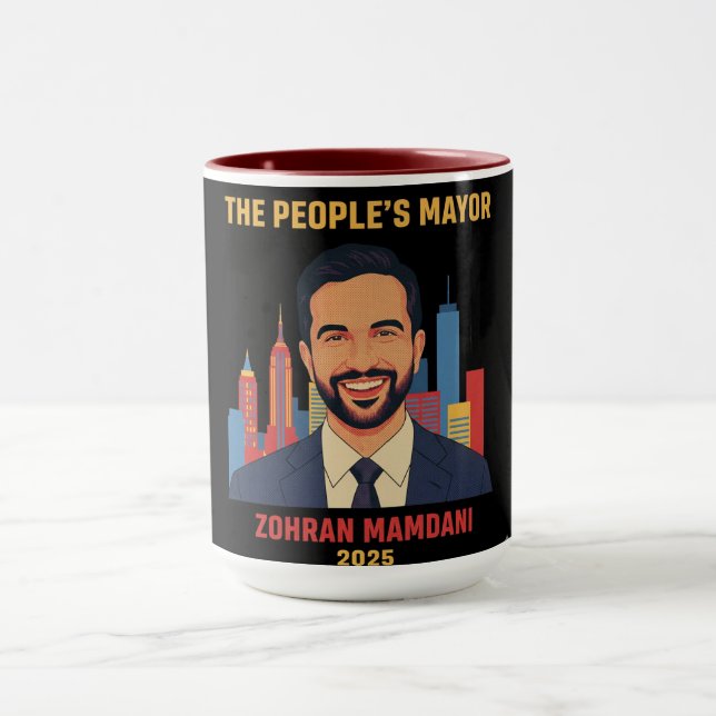 Taza Zohran The Peoples Mayor Pop Art City Poster (Centro)