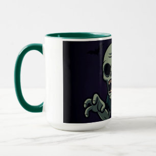 Taza Zombie Espeluznante y Lindo de Halloween - D