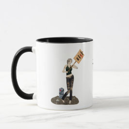 Taza Zombie Pin Up Chica Protesta II Café Mug