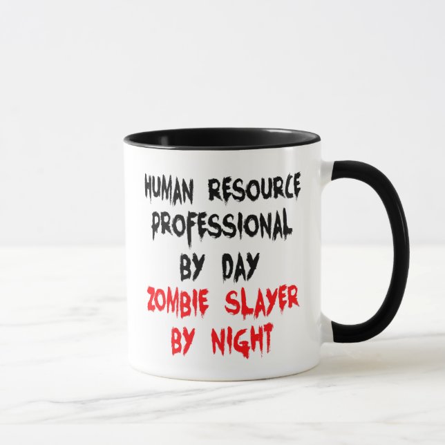 Taza Zombie Slayer Profesional de Recursos Humanos (Derecha)