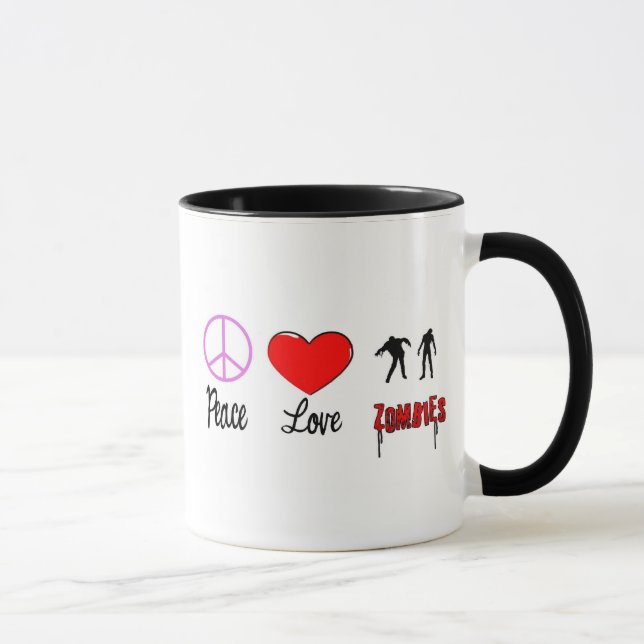 Taza zombis del amor de la paz (Derecha)