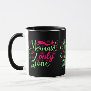 Taza Zona de Sirenas Únicas en Rosa Caliente y Verde Ne