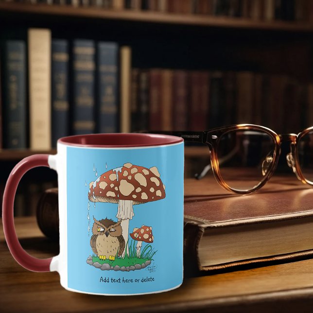 Taza Zorra de lluvia de primavera con hongo de búho (Subido por el creador)
