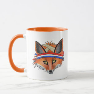 Taza Zorra Roja Hipster Cinta para la Cabeza Divertida 